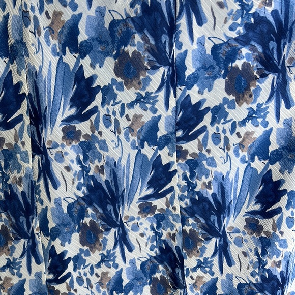 BIYAYCDA Blue & White Floral Skirt - Size Small - Polyester - Picture 2 of 7